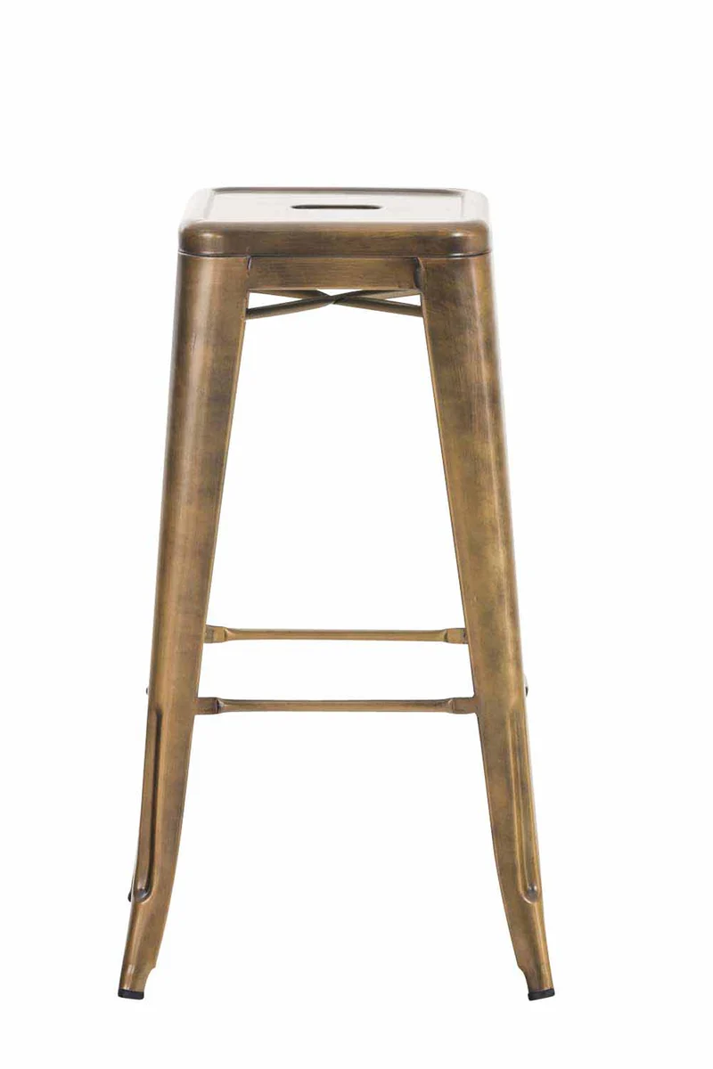Tabouret de bar style industriel en métal doré 10_0000242