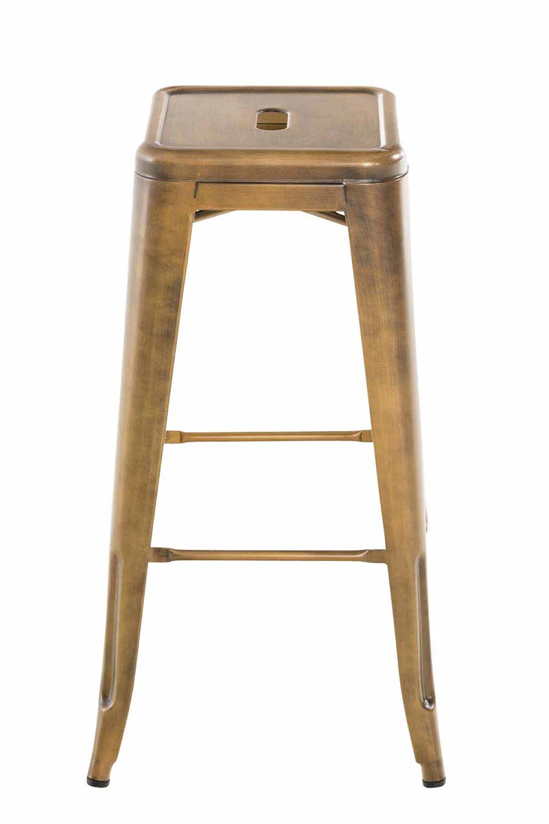 Tabouret de bar style industriel en métal doré 10_0000242