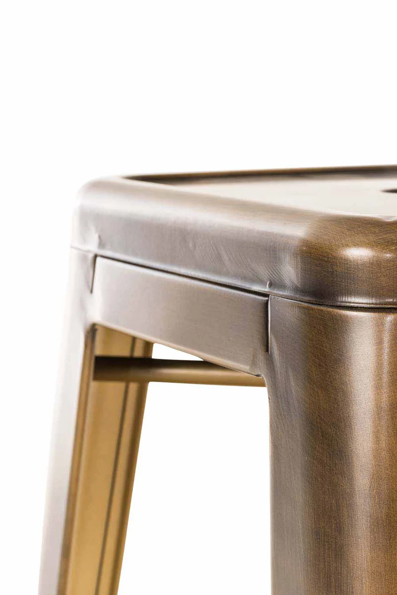 Tabouret de bar style industriel en métal doré 10_0000242