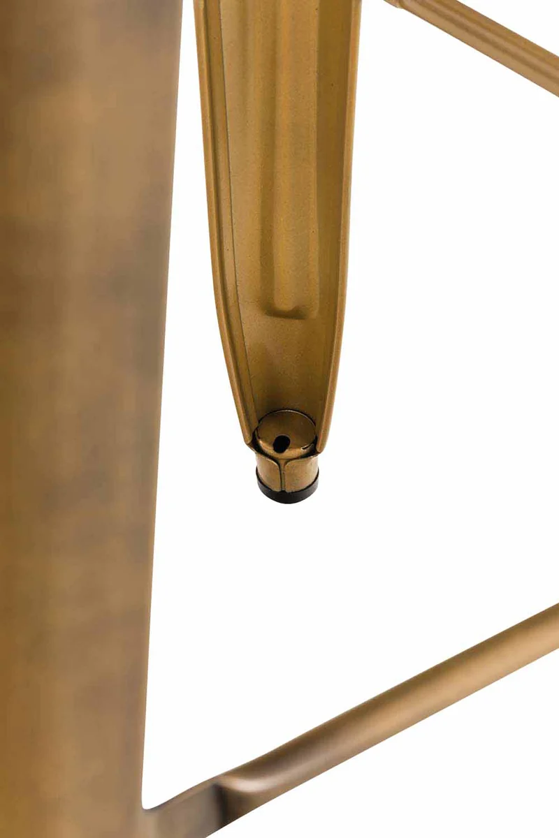 Tabouret de bar style industriel en métal doré 10_0000242
