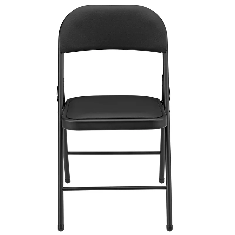 Lot de 6 chaises de bureau chaise de conférence visiteur en synthétique et métal noir pliable 03_0005807