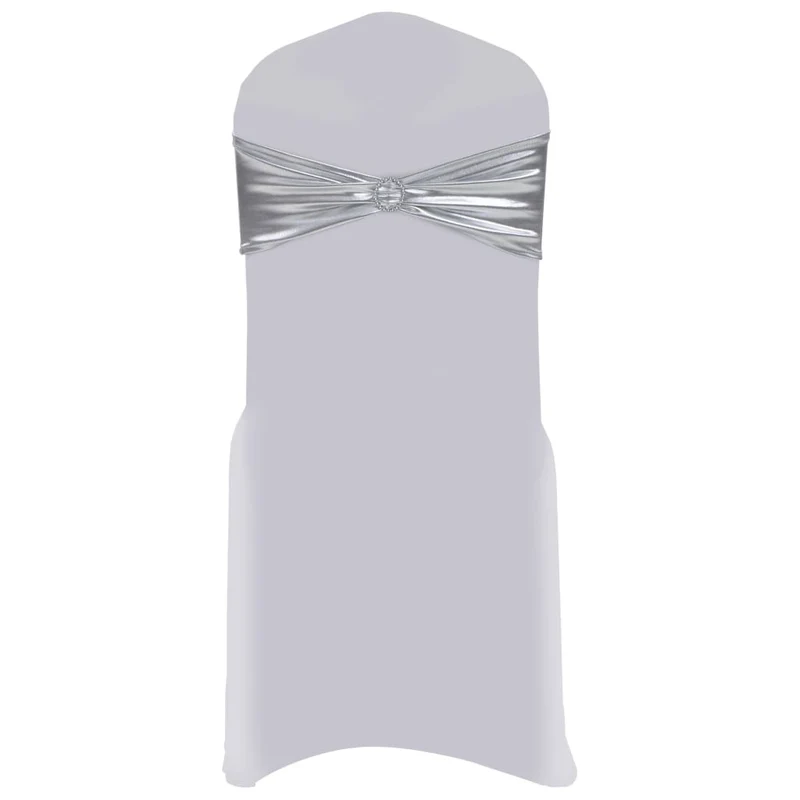 Ruban élastique de chaise 25 pièces avec boucle à diamants Argenté DEC022459