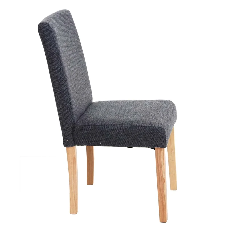 Lot de 2 chaises de salle à manger en tissu gris foncé pieds clairs CDS04462
