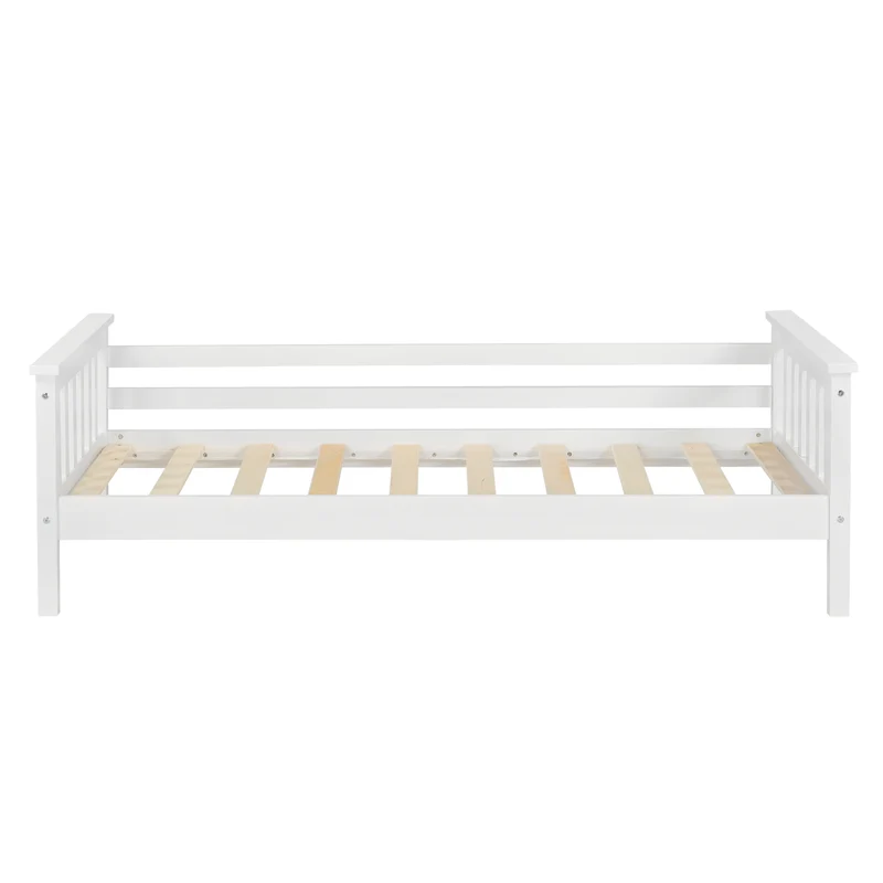 Lit pour enfant avec matelas et sommier bois de pin blanc 70 x 140 cm 03_0005449