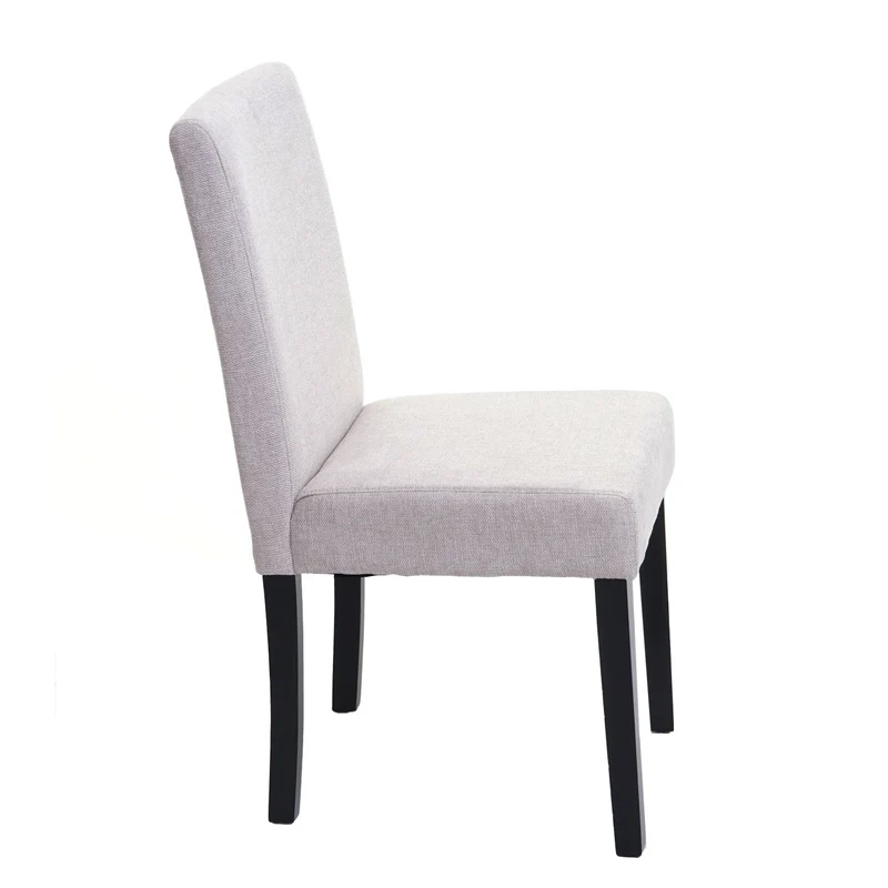 Lot de 2 chaises de salle à manger en tissu crème pieds foncés CDS04460