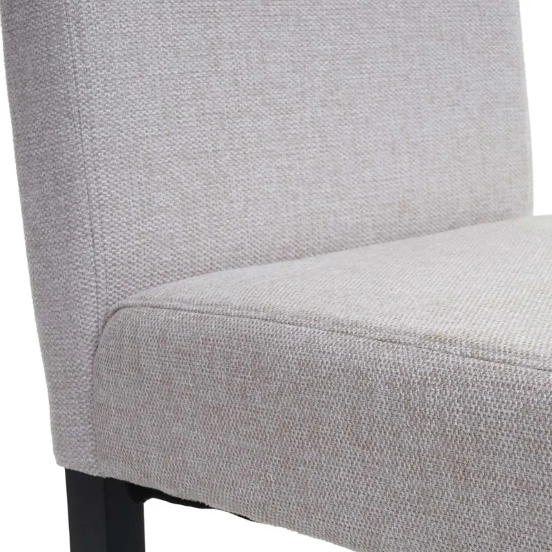 Lot de 2 chaises de salle à manger en tissu crème pieds foncés CDS04460