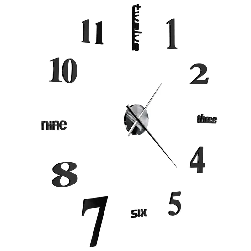 Horloge murale 3D Design moderne 100 cm XXL Noir DEC022266