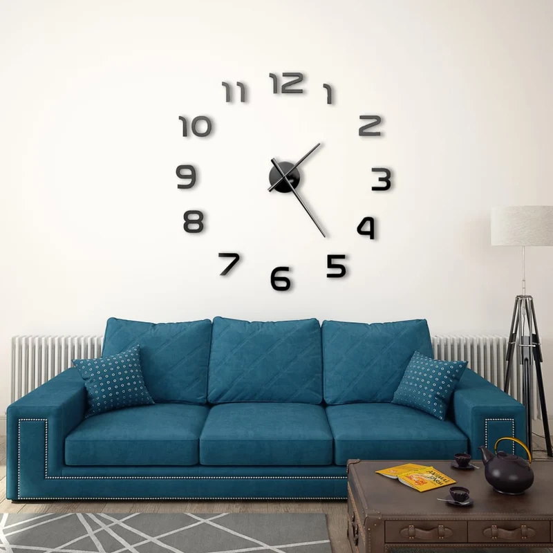 Horloge murale 3D Design moderne 100 cm XXL Noir DEC022270