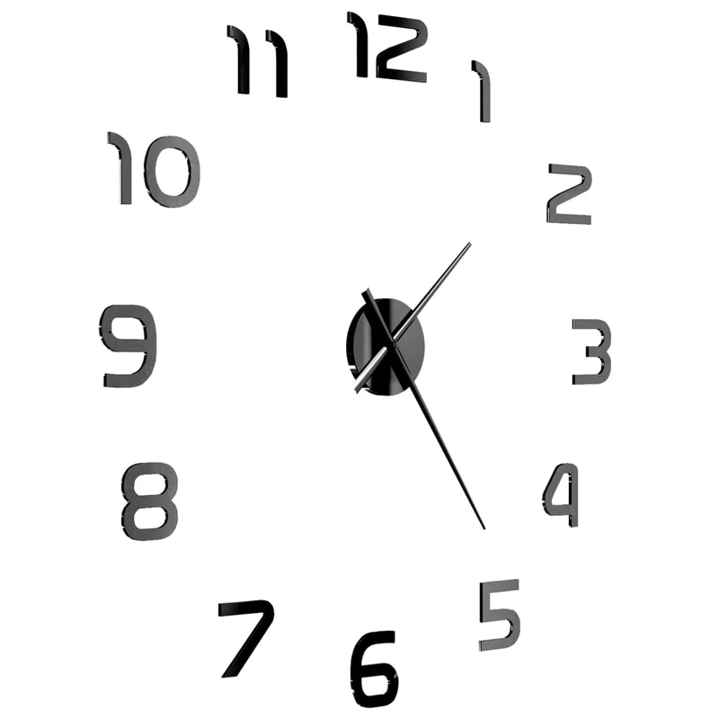 Horloge murale 3D Design moderne 100 cm XXL Noir DEC022270