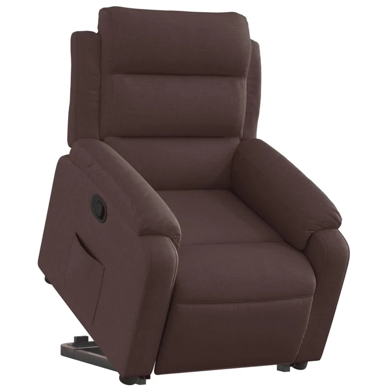 Fauteuil relax TV rembourrage confortable fonction de levage électrique en tissu marron foncé DEC028013
