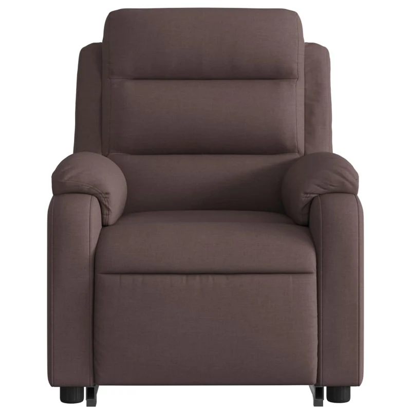 Fauteuil relax TV rembourrage confortable fonction de levage électrique en tissu marron foncé DEC028013