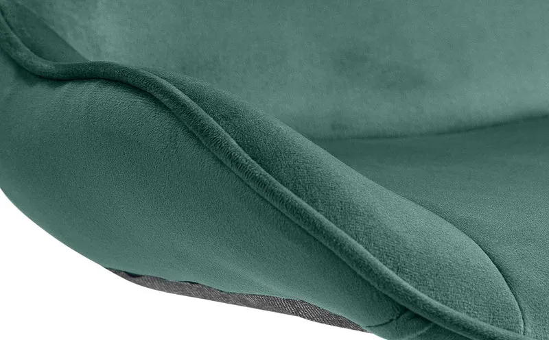 Lot de 2 tabourets de bar pivotant forme ergonomique surpiqûres décoratives en velours vert cadre en métal blanc 10_0006600
