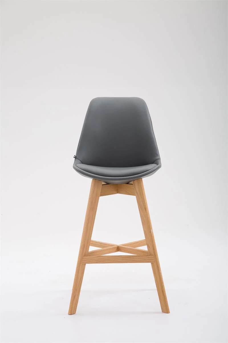Tabouret de bar chaise haute design scandinave moderne en synthétique gris TDB10388