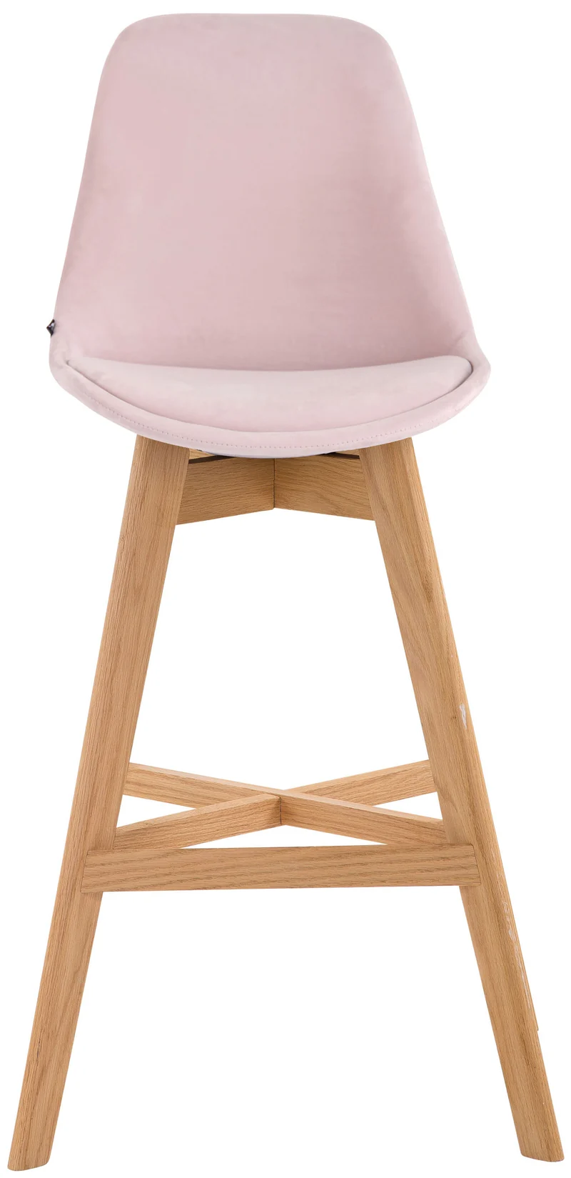 Tabouret de bar chaise haute design scandinave moderne en velours rose TDB10377
