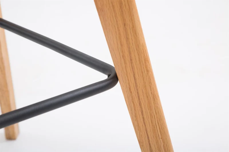 Lot de 2 tabourets de bar style scandinave avec dossier en similicuir crème et structure en bois naturel 10_0005903