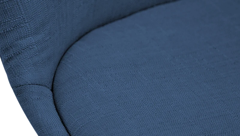 Chaise de salle à manger x1 design scandinave en tissu bleu et piètement à 4 pieds en bois clair 10_0003276
