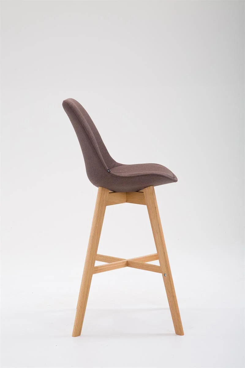 Tabouret de bar chaise haute design scandinave moderne en tissu marron TDB10380