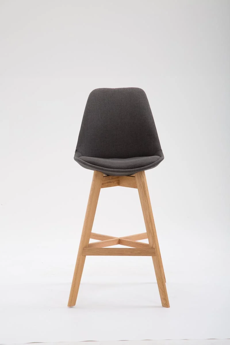 Tabouret de bar chaise haute design scandinave moderne en tissu gris foncé TDB10378