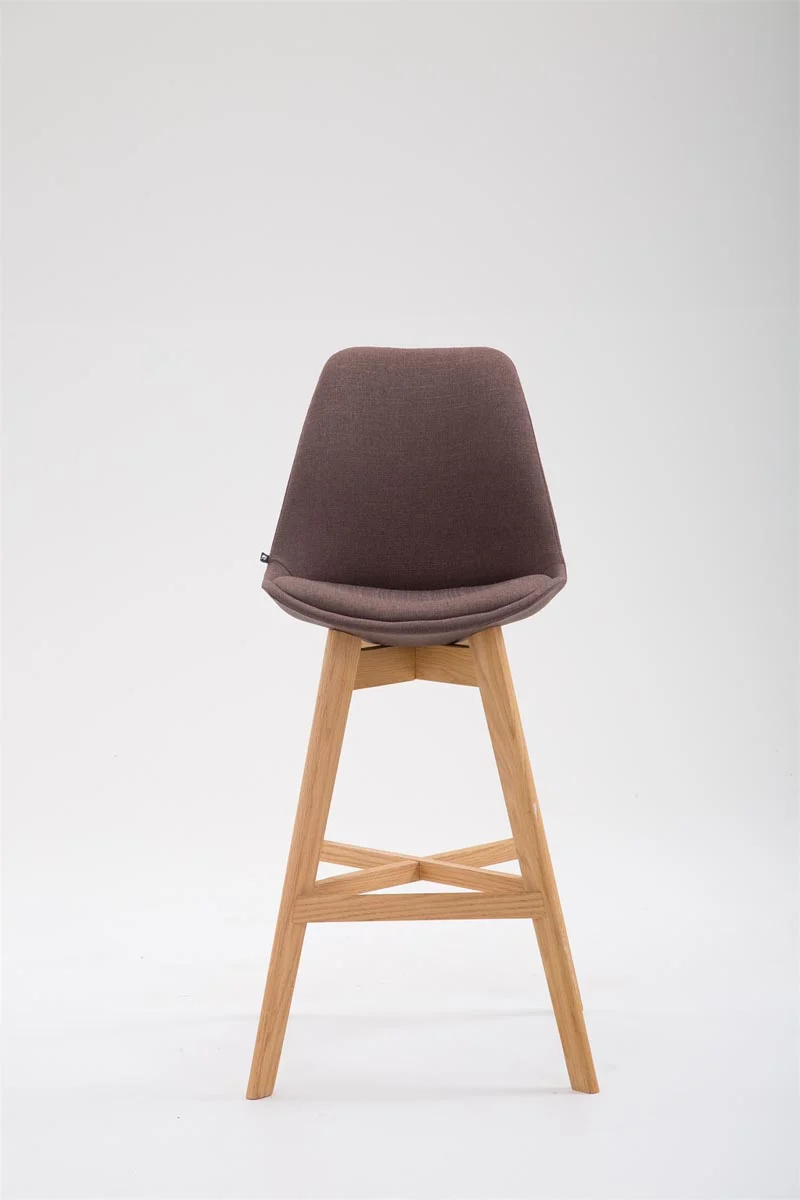 Lot de 2 tabouret de bar chaise haute design moderne en tissu marron 10_0001300