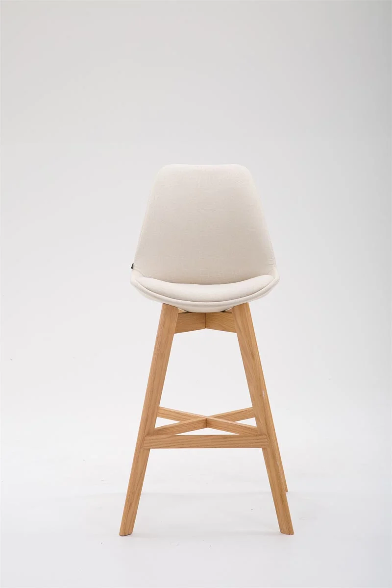 Lot de 2 tabouret de bar chaise haute design moderne en tissu crème 10_0001299