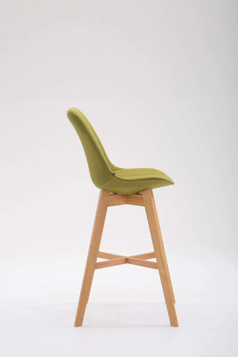 Lot de 2 tabouret de bar chaise haute design moderne en tissu vert 10_0001298