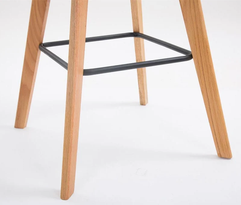 Lot de 2 tabourets de bar style scandinave avec assise en similicuir et plastique blanc et structure en bois naturel 10_0006391