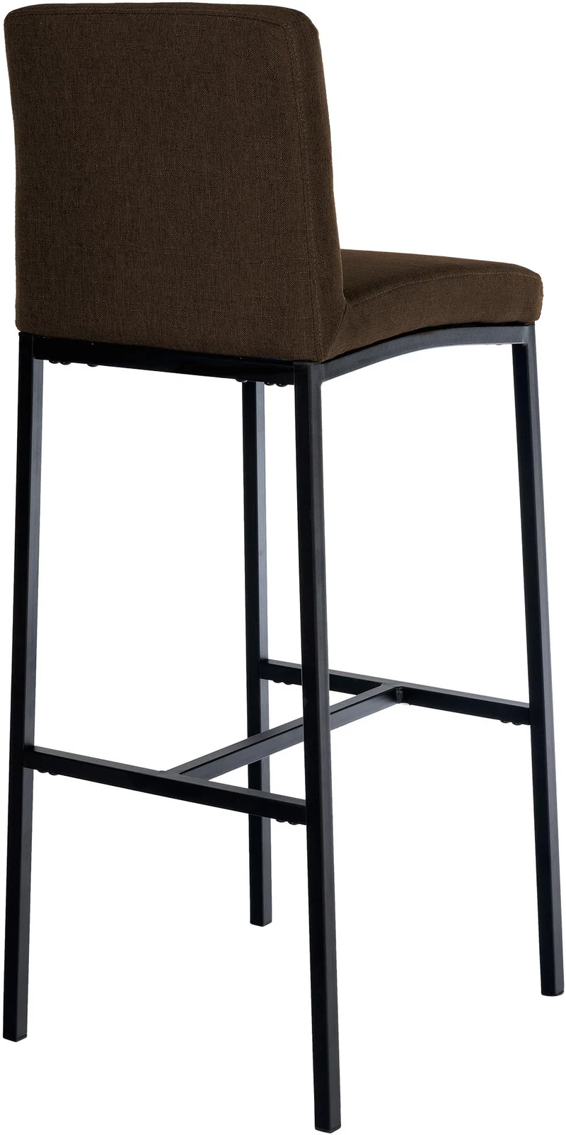 Lot de 2 tabourets de bar design épuré et contemporain en tissu marron cadre à quatre pieds en métal noir 10_0006629