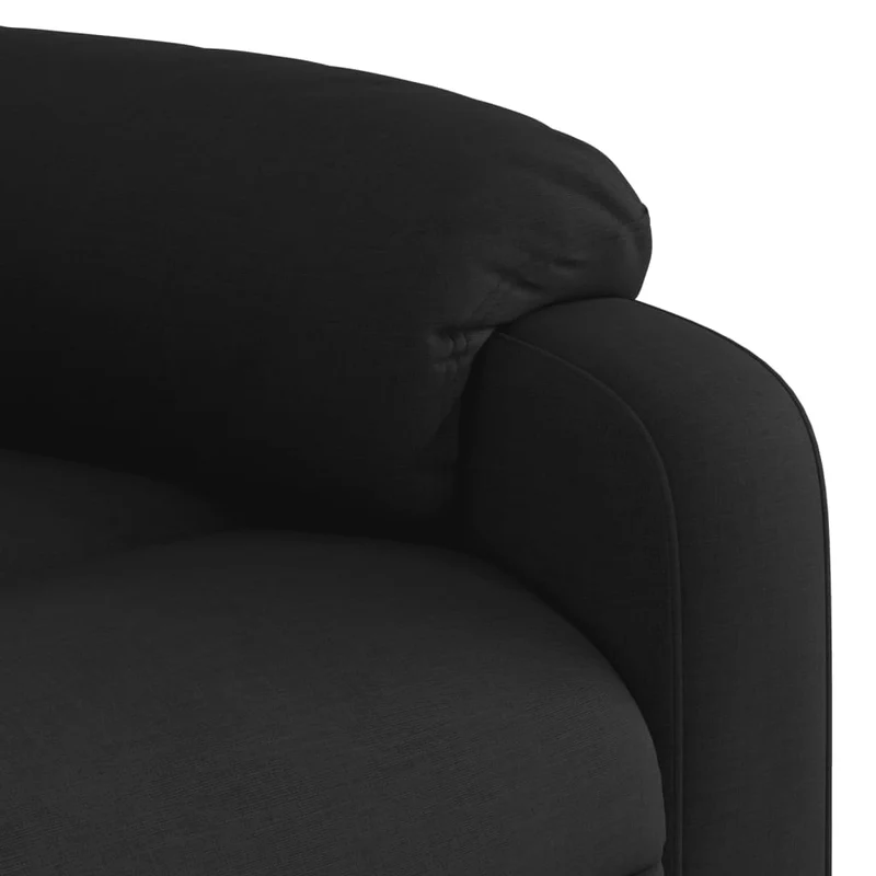 Fauteuil de relaxation fonction massage et inclinable levage électrique en tissu noir DEC027823