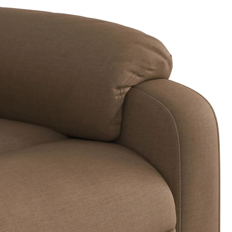 Fauteuil de relaxation fonction massage et inclinable levage électrique en tissu marron DEC027783