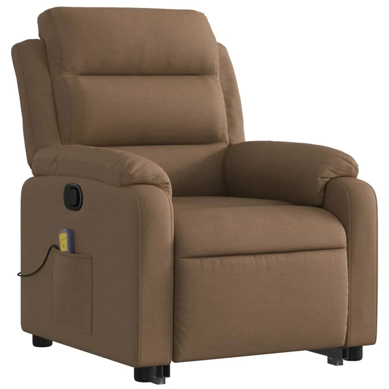 Fauteuil de relaxation TV fonction massage inclinable fonction de levage électrique en tissu marron DEC027017