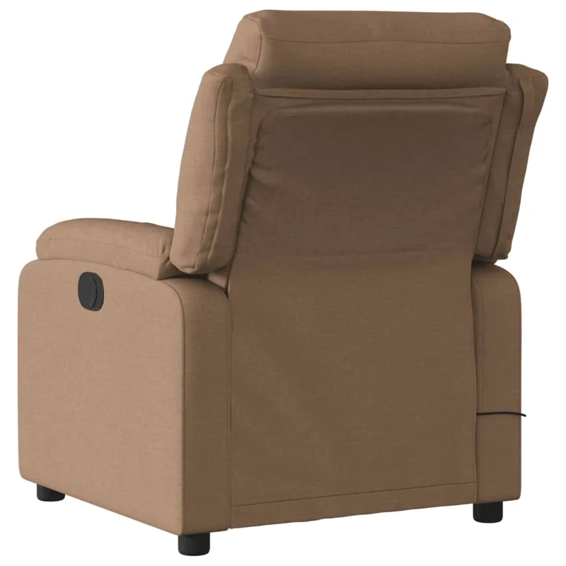 Fauteuil de relaxation TV fonction massage inclinable inclinaison manuelle en tissu marron DEC027013