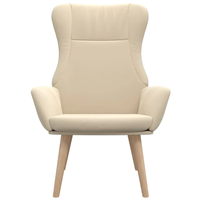 Fauteuil lounge chaise de canapé design moderne en tissu crème DEC026656