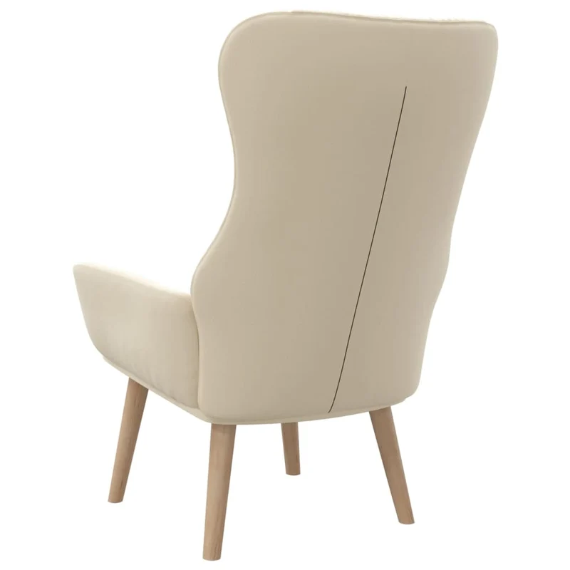 Fauteuil lounge chaise de canapé design moderne en tissu crème DEC026656