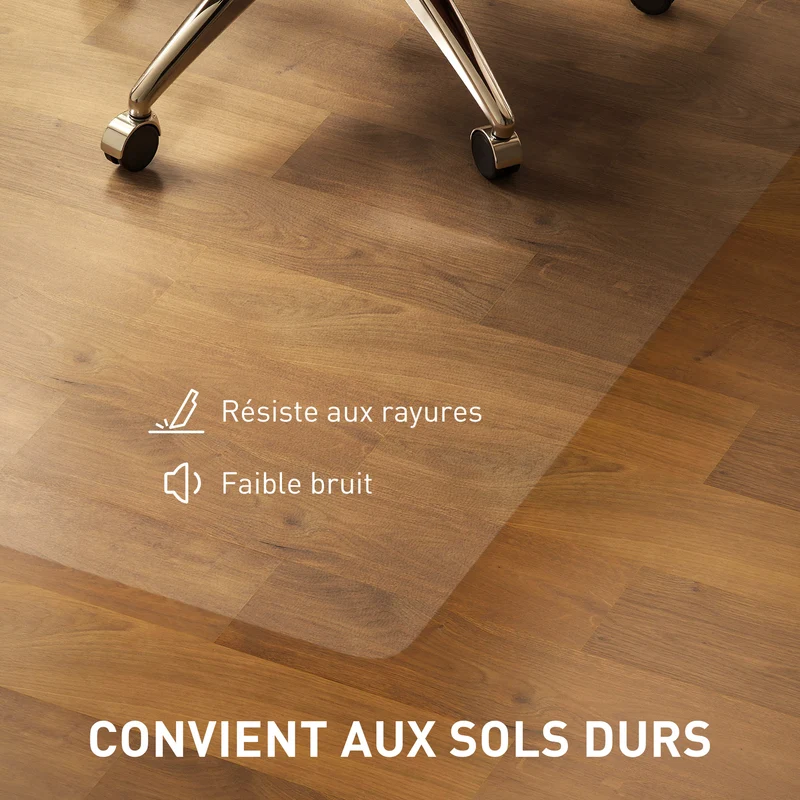 Tapis de chaise de bureau rectangulaire 100 x 150 cm protecteur antidérapant moderne épuré en plastique transparent 21_0006363