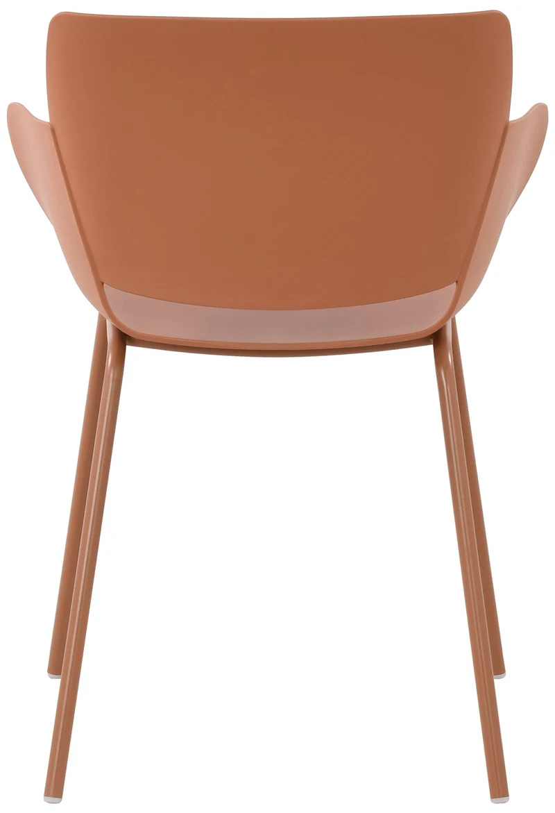 Lot de 2 chaises pour intérieur ou extérieur en plastique couleur terre cuite en acier thermolaqué 10_0007311