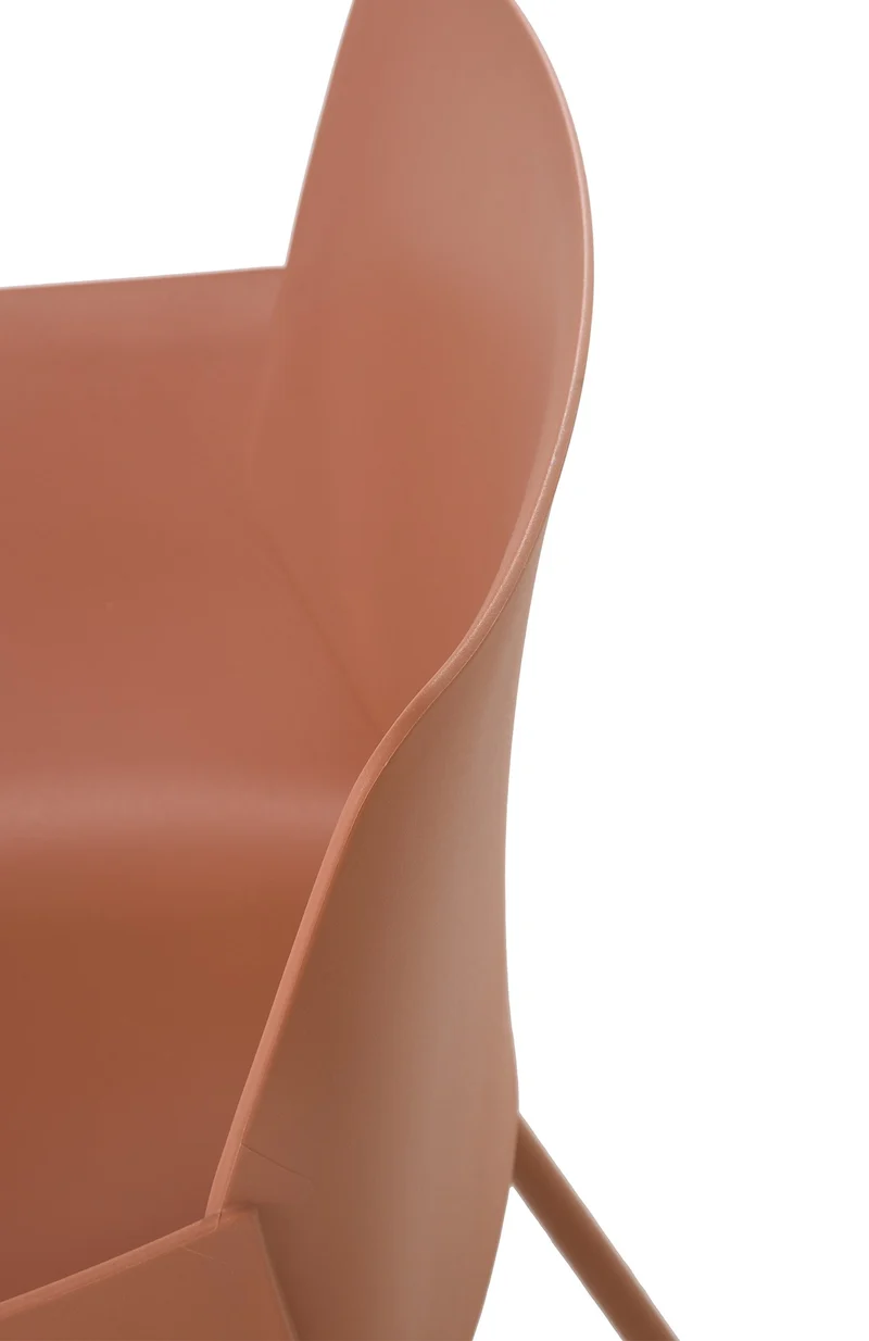 Lot de 2 chaises pour intérieur ou extérieur en plastique couleur terre cuite en acier thermolaqué 10_0007311