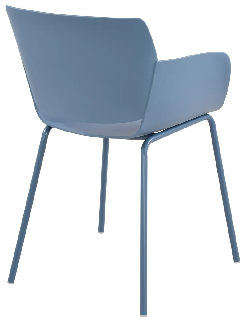 Lot de 2 chaises pour intérieur ou extérieur en plastique couleur bleu en acier thermolaqué 10_0007309