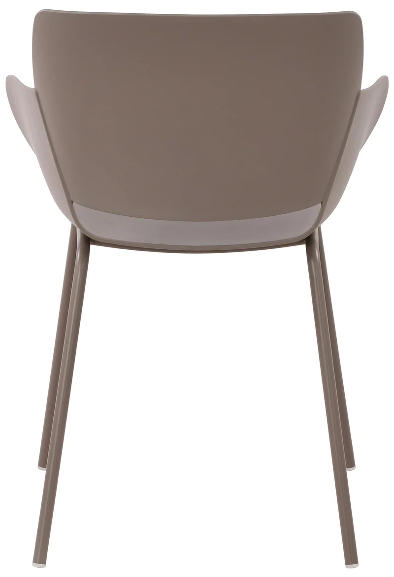 Lot de 2 chaises pour intérieur ou extérieur en plastique couleur taupe en acier thermolaqué 10_0007308