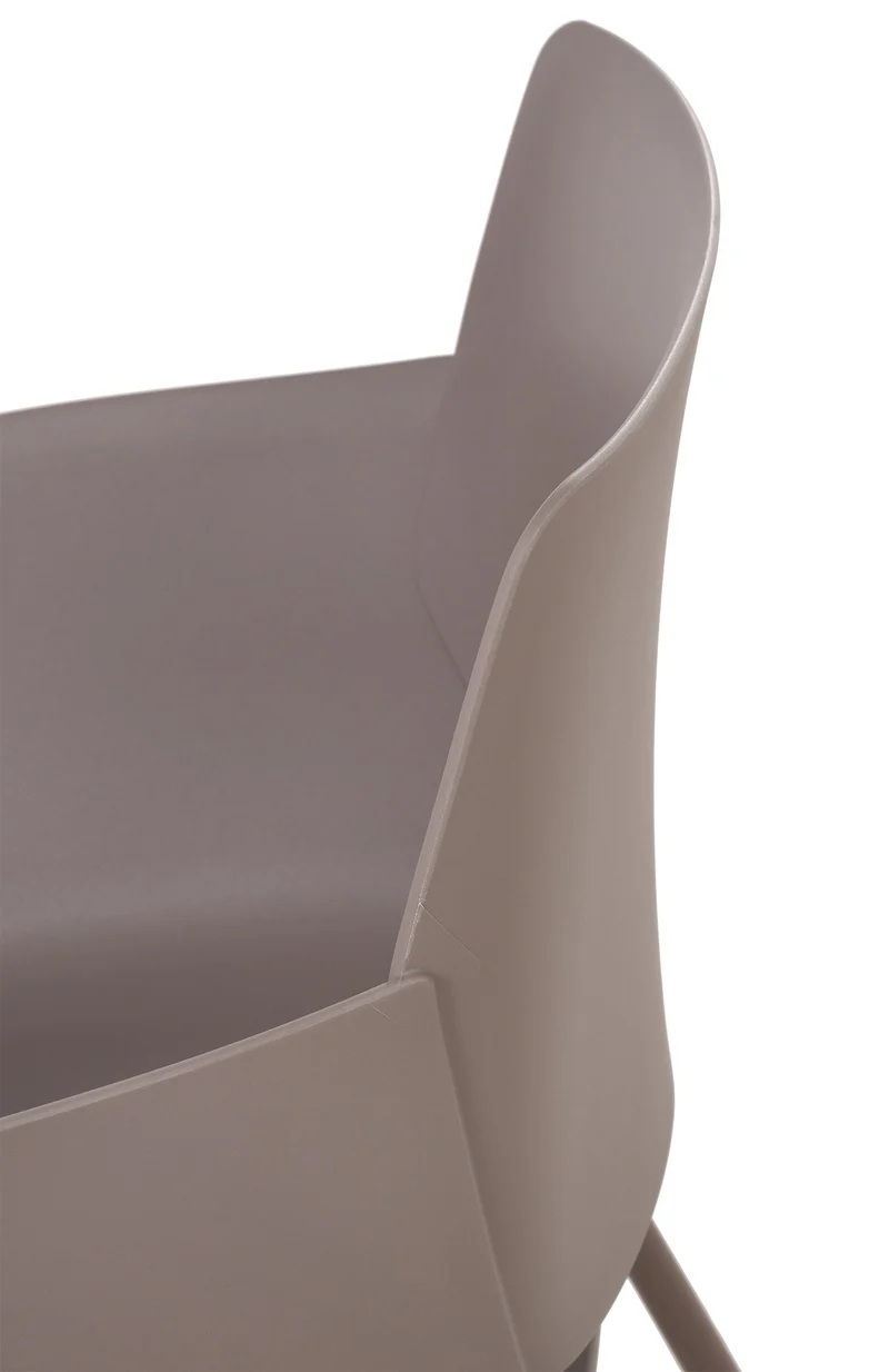 Lot de 2 chaises pour intérieur ou extérieur en plastique couleur taupe en acier thermolaqué 10_0007308