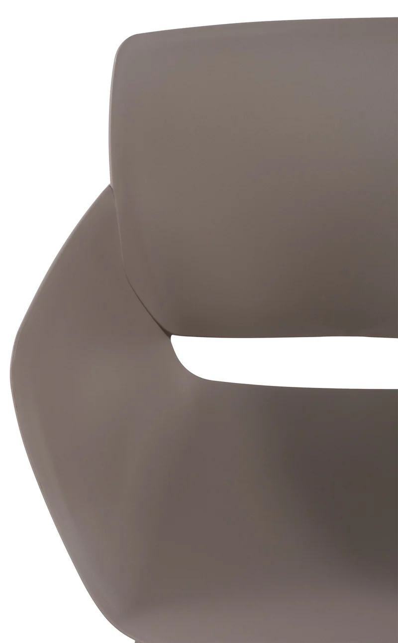 Lot de 2 chaises pour intérieur ou extérieur en plastique couleur taupe en acier thermolaqué 10_0007308