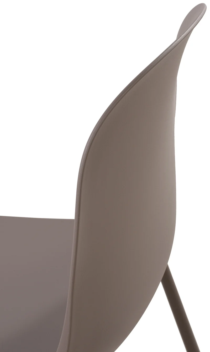 Chaise de jardin x1 en plastique taupe et cadre robuste à quatre pieds en acier 10_0007610