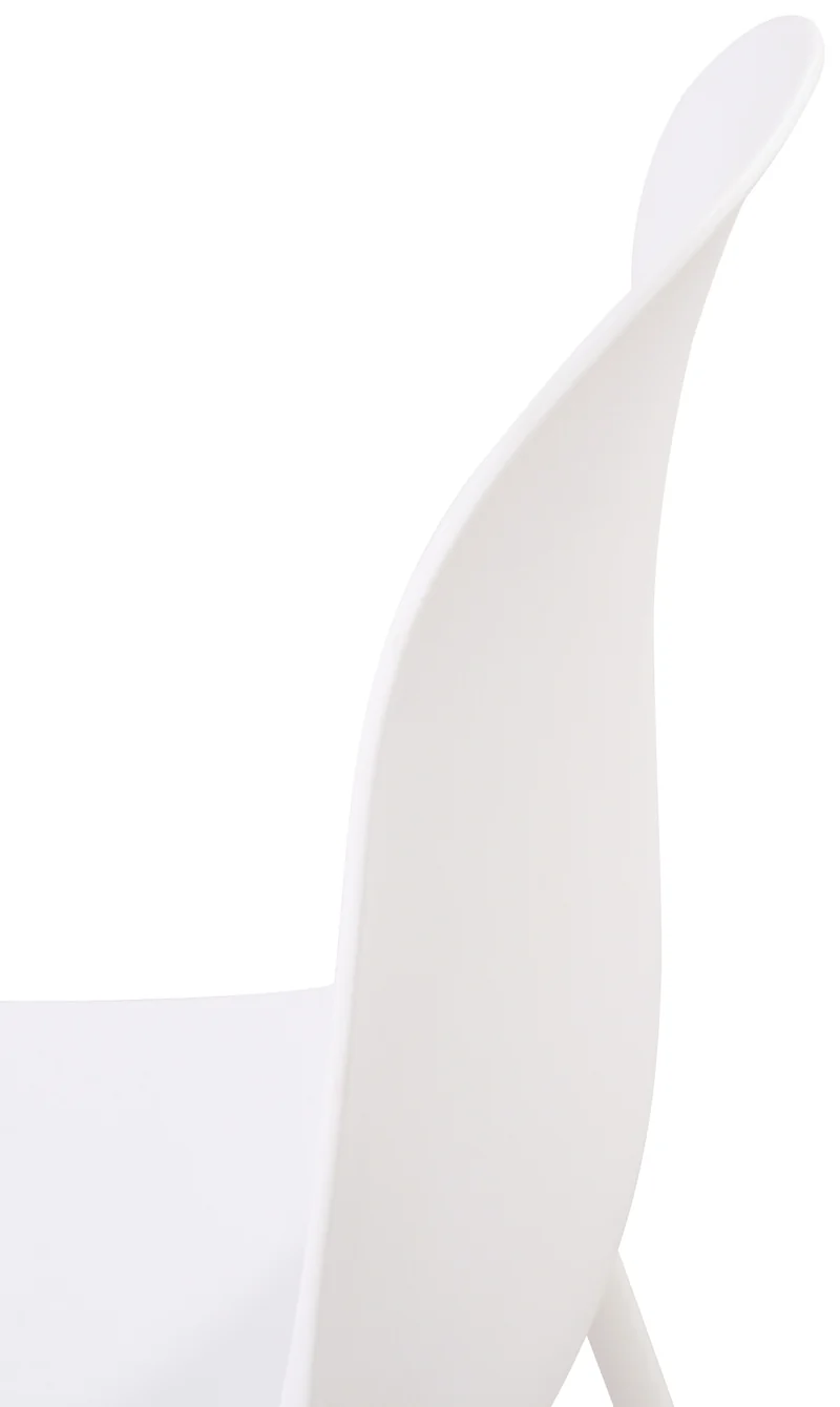 Lot de 2 chaises de jardin en plastique blanc et cadre robuste à quatre pieds en acier 10_0007539