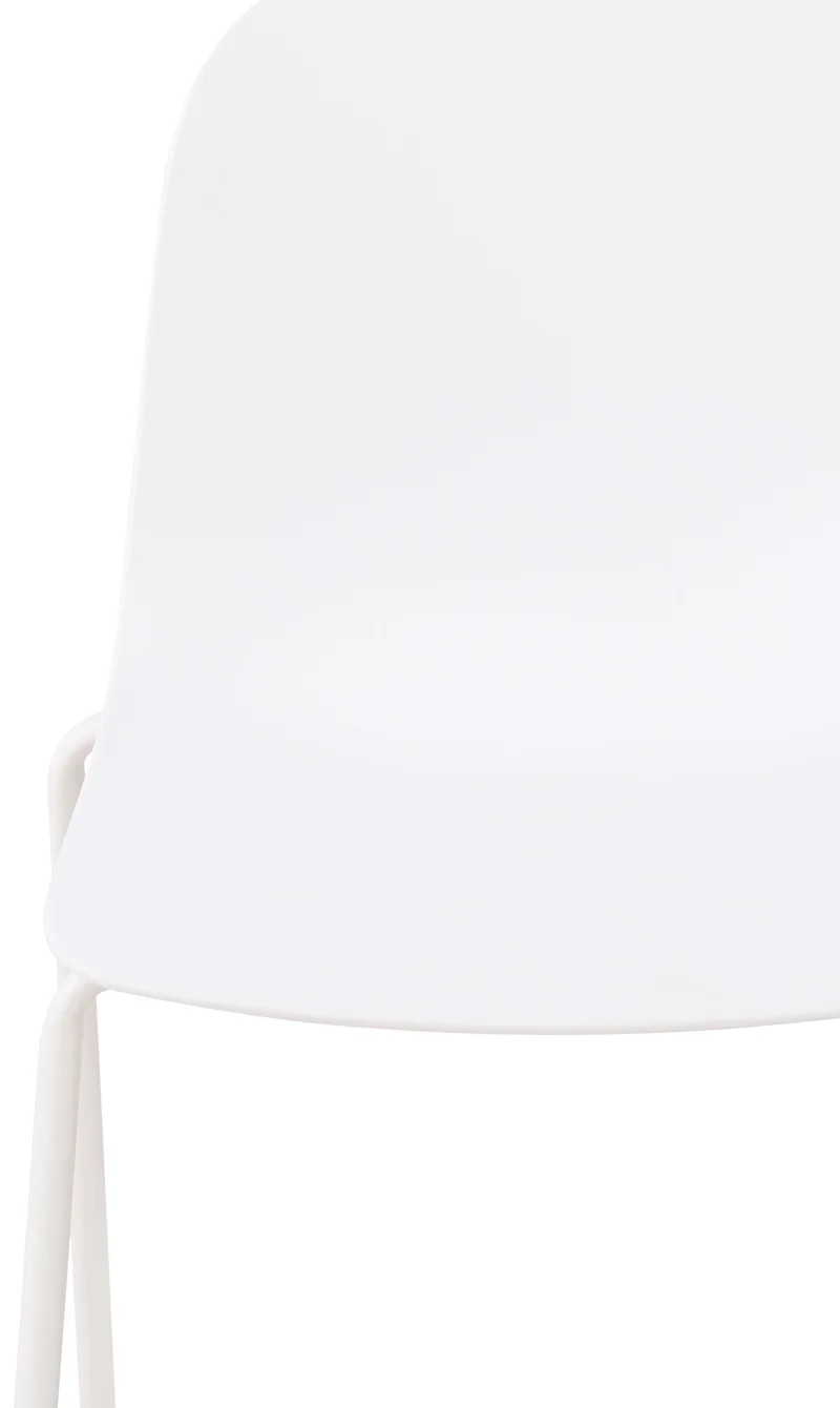 Lot de 2 chaises de jardin en plastique blanc et cadre robuste à quatre pieds en acier 10_0007539