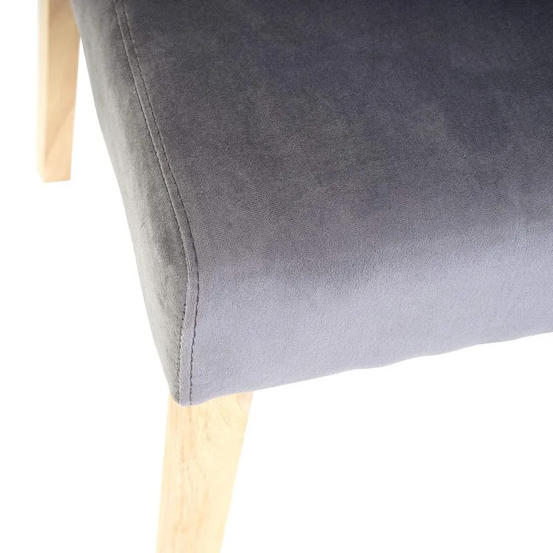 Lot de 4 chaises de salle à manger / cuisine en tissu velours gris CDS04510