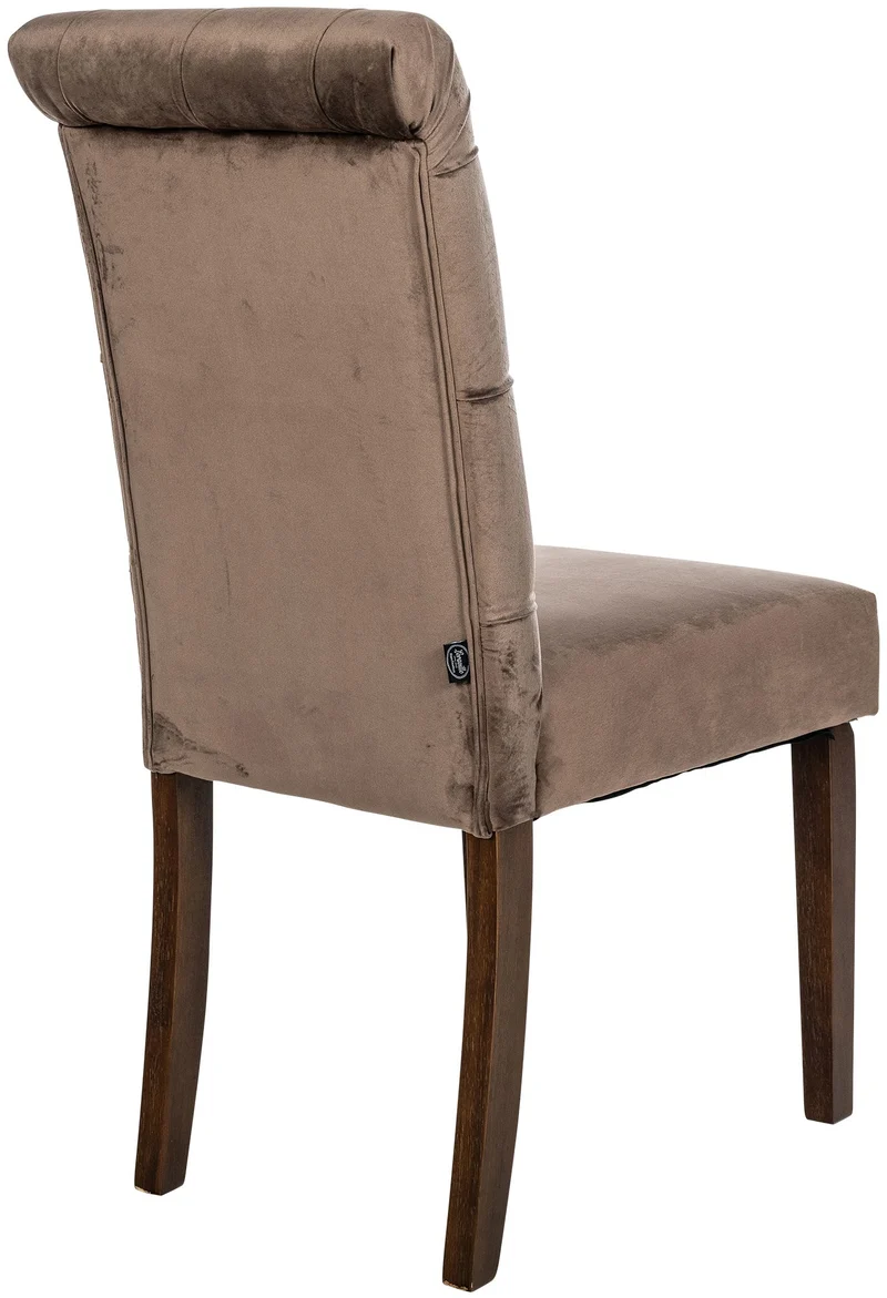Lot de 2 chaises de salle à manger élégance capitonnée et confort en velours marron cadre en bois marron foncé 10_0007341