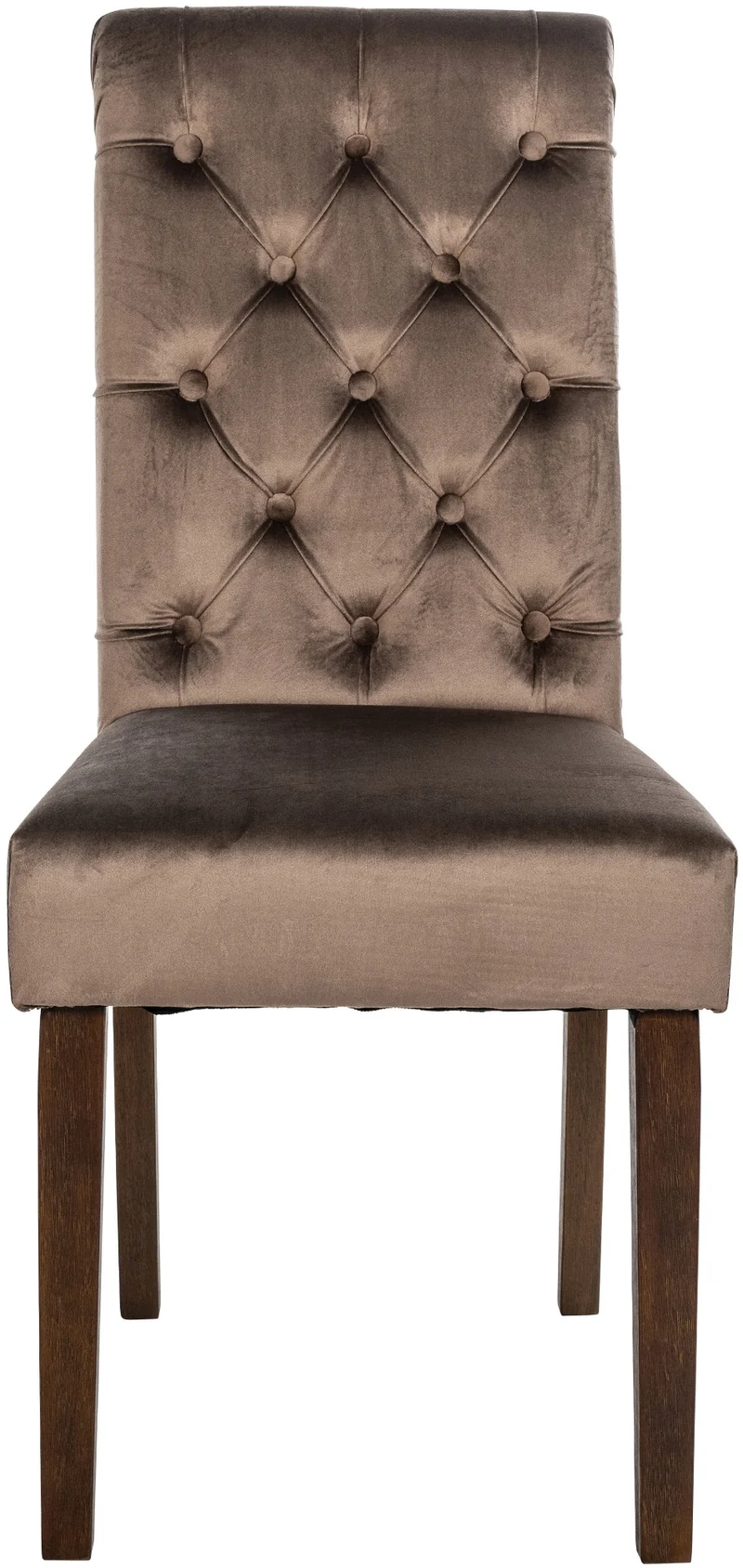 Lot de 2 chaises de salle à manger élégance capitonnée et confort en velours marron cadre en bois marron foncé 10_0007341