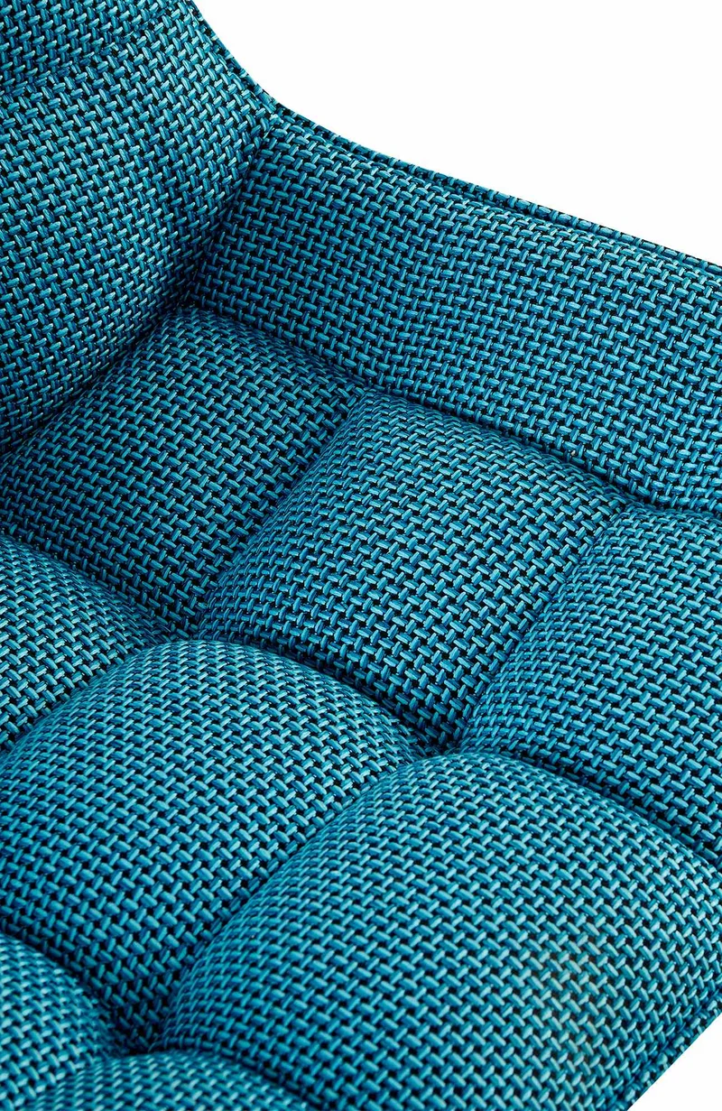 Lot de 2 chaises de salle à manger en tissu turquoise généreusement rembourrée piètement en métal noir 10_0007835