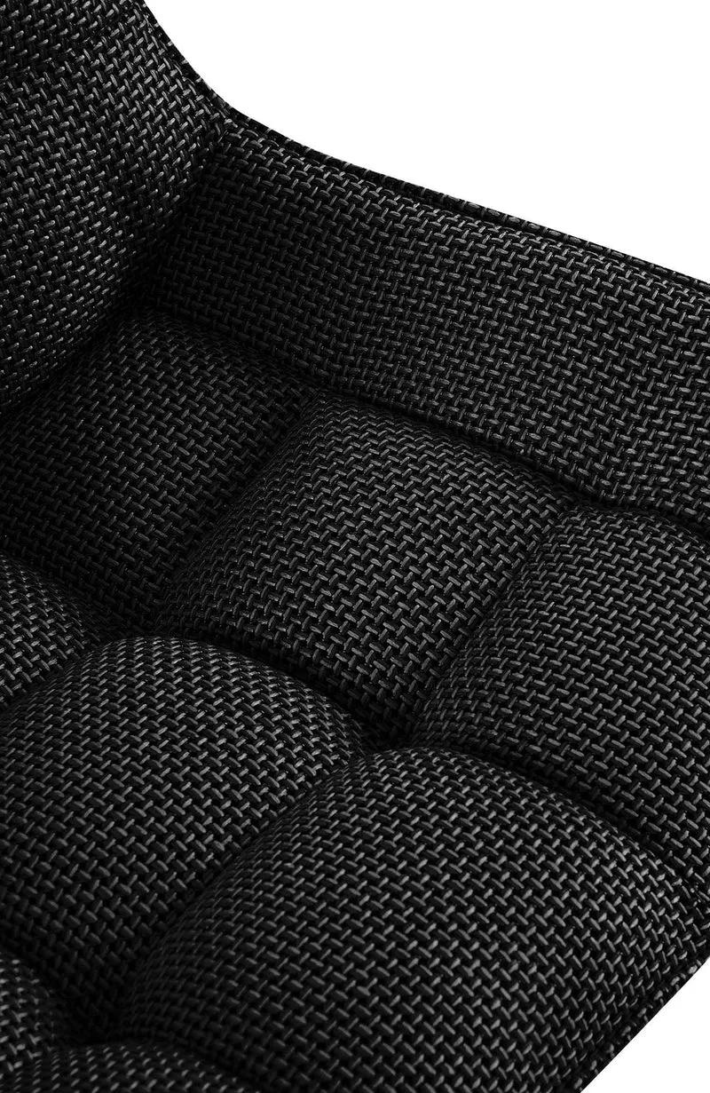 Lot de 2 chaises de salle à manger en tissu gris titane généreusement rembourrée piètement en métal noir 10_0007571