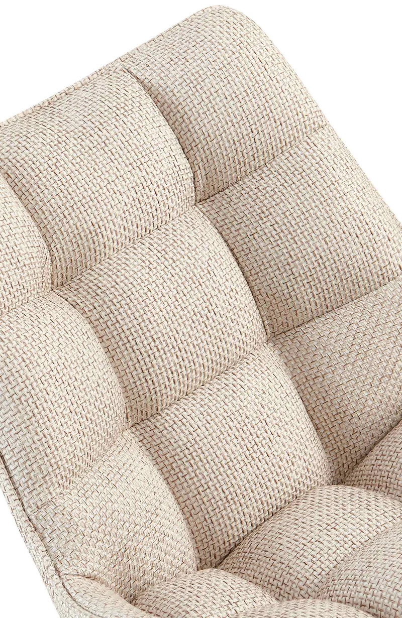 Chaise de salle à manger x1 en tissu crème généreusement rembourrée piètement en métal noir 10_0007464