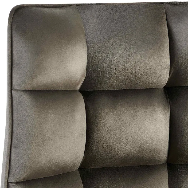 Chaise de salle à manger x1 en velours anthracite généreusement rembourrée piètement en métal noir 10_0007373